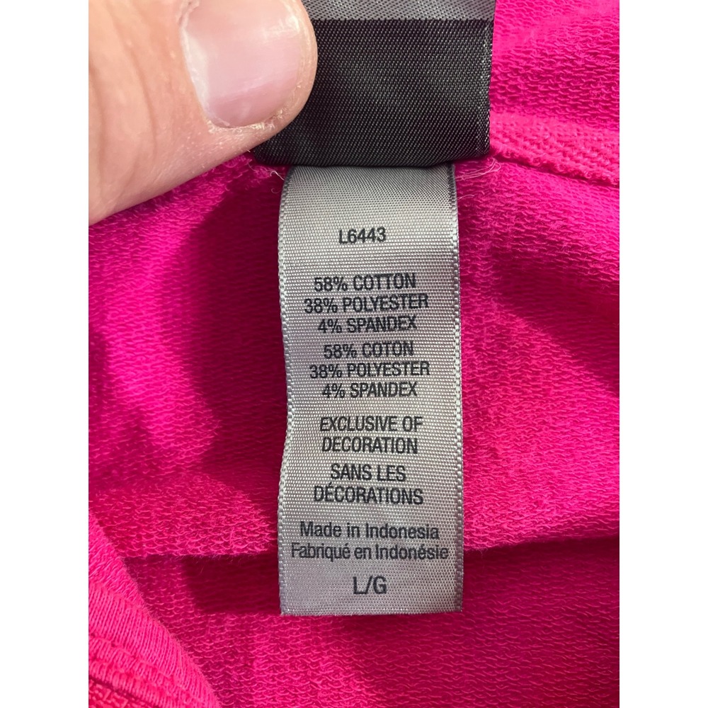 Champion Womens Full Zip Hoodie Sweatshirt Pink Cotton Blend L G Activewear - Picture 5 of 6